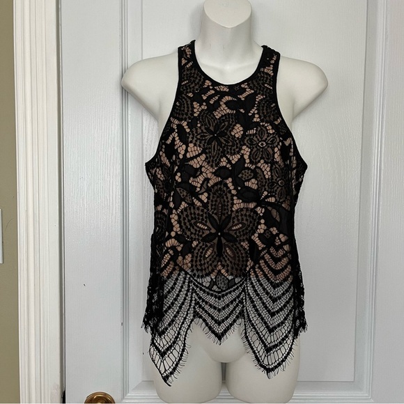 Express Black Lace Sleeveless Top XS Women - Picture 2 of 10
